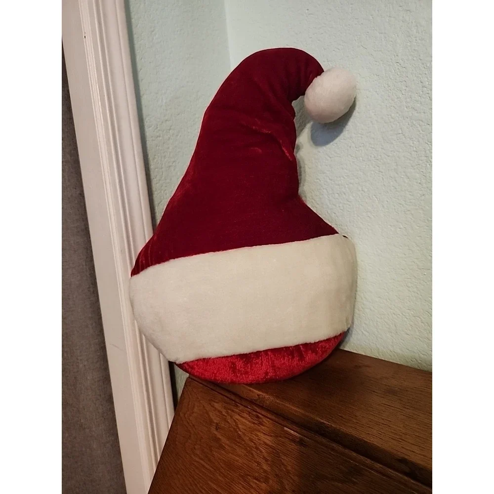 Vintage ITR Festive Christmas Santa Hat Holiday Puffy Throw Pillow Decor‎ 18